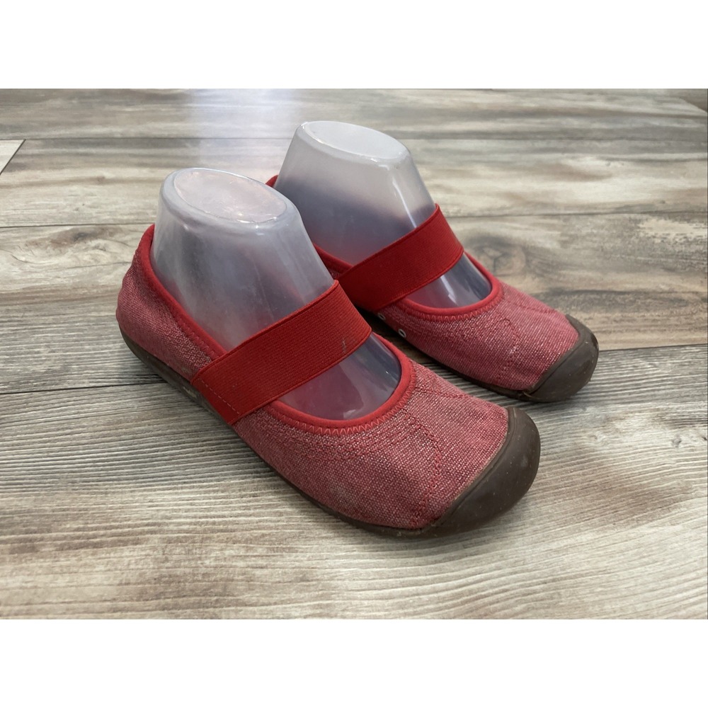 Keen Sienna Red Canvas Mary Jane Flat Shoes Womens 7.5 EUR 38 1004653